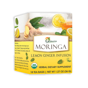 Moringa Tea with Ginger & Lemon.